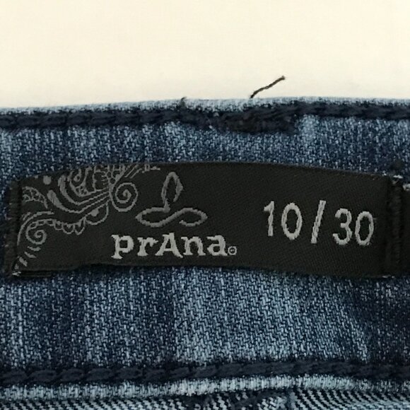 Prana Skinny Jeans Women 10/30 Blue Mid Rise Medium Wash Stretch Preppy - Picture 3 of 10